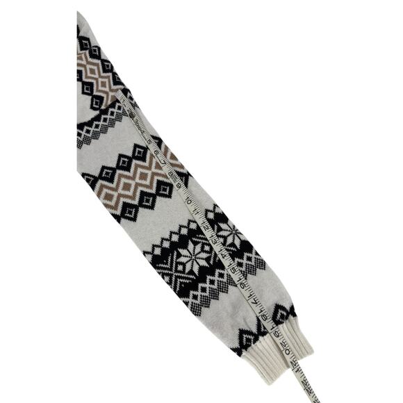 Hollister Women’s S Small Oversized Crewneck Sweater Fair Isle Cream Black Tan - Picture 10 of 14